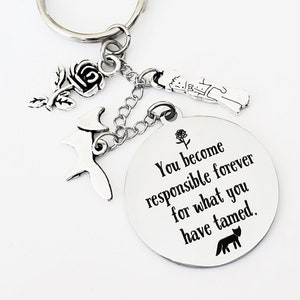 The Little Prince Keychain - You become responsible forever for what you have tamed - Le Petit Prince Keychain - The Little Prince key chain