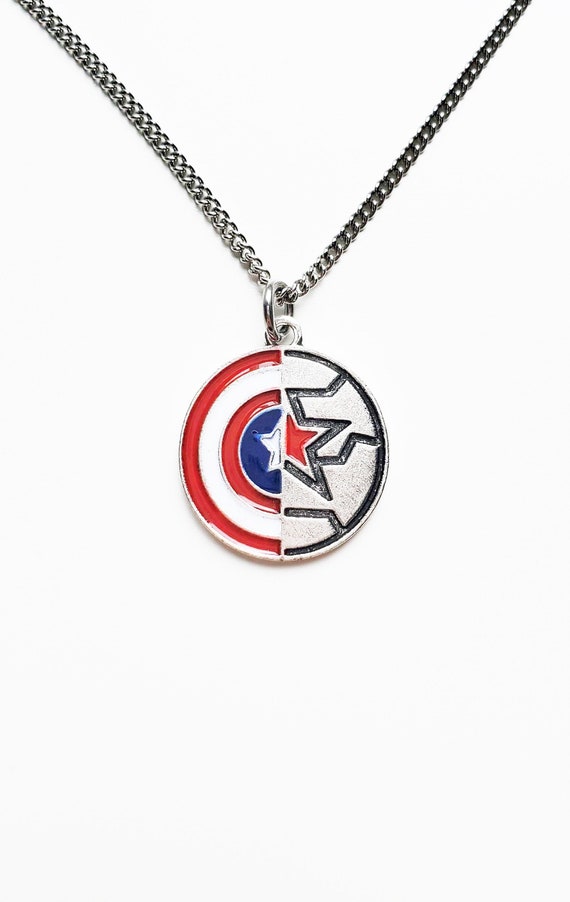 Captain America Silver Shield Star 18 Inch Necklace | ComicHub