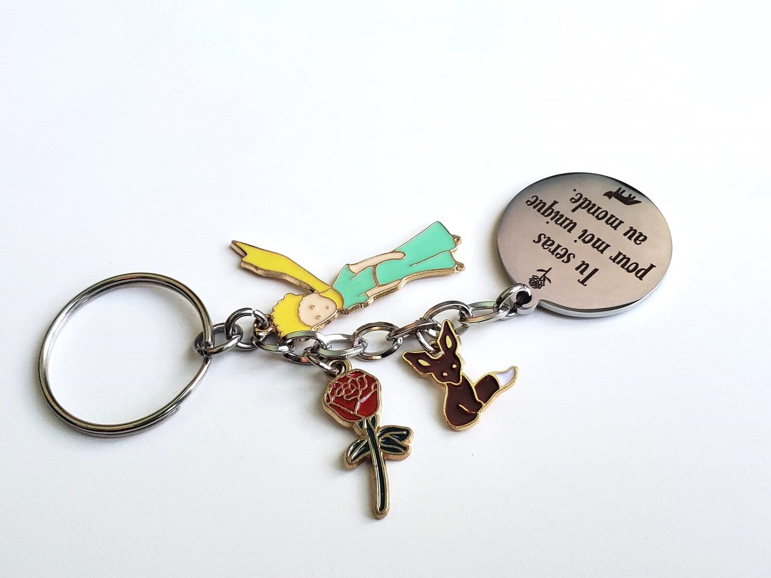The Little Prince Laser Engraved Keychain - Enamel Keychain - Le Petit ...