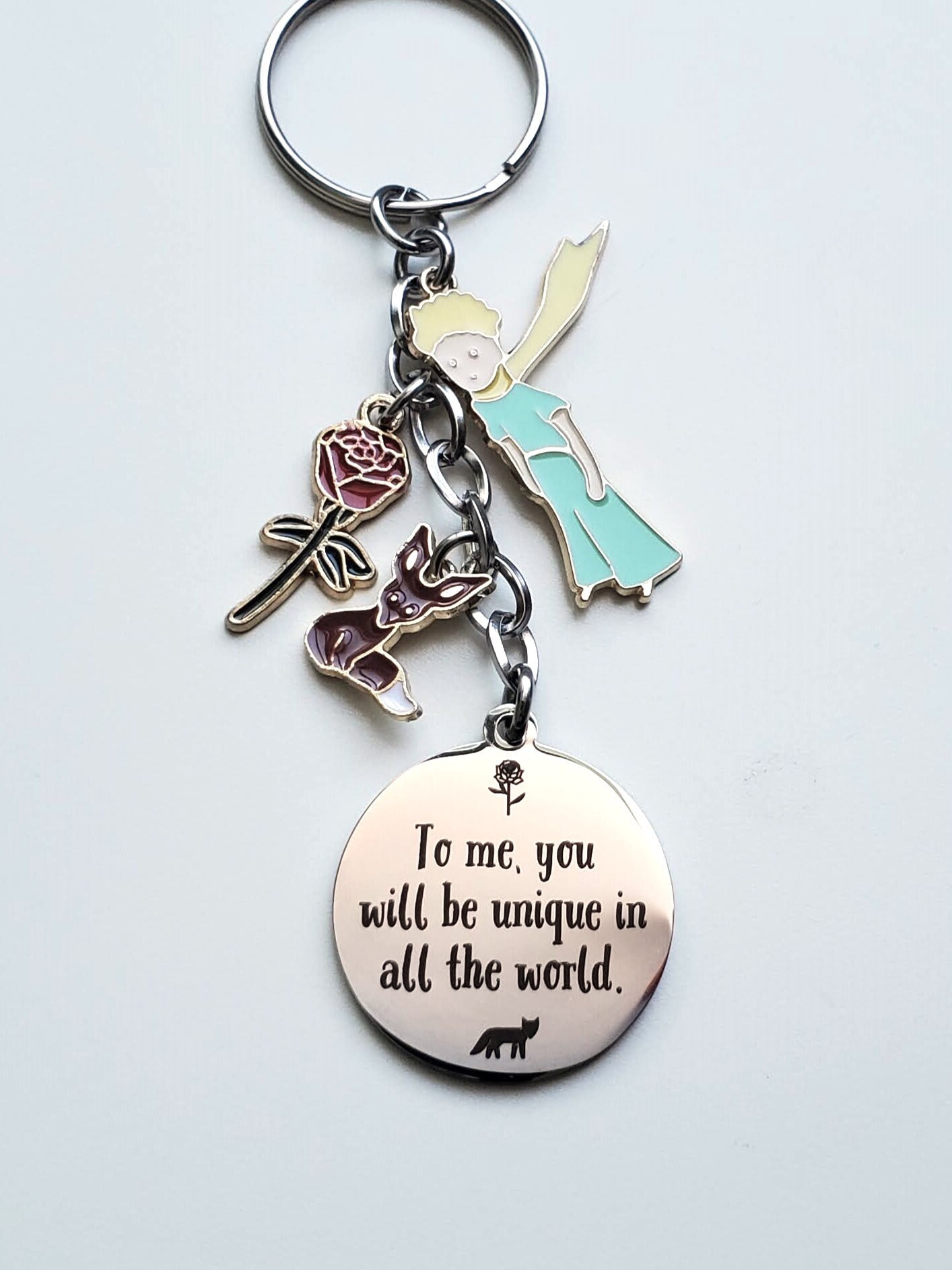 The Little Prince Laser Engraved Keychain - Enamel Keychain - Le Petit ...
