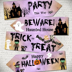 Set de 4 Flechas de Decoración de Fiestas Grandes de Halloween DESCARGA DIGITAL