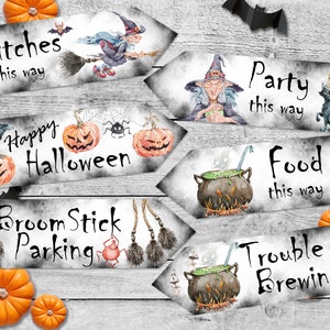 6 Halloween Hexen Party Dekoration Pfeil Zeichen DIGITAL DOWNLOAD