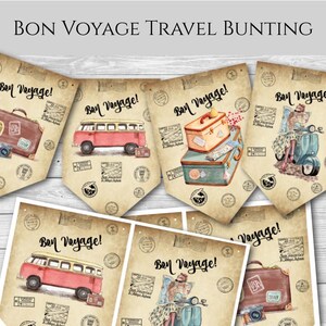 Bon Voyage Travel Bunting/Banner - Digital Download