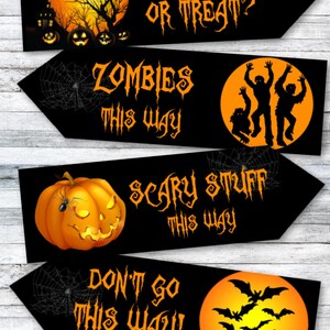 4 Halloween Pumpkin Party Decoration Arrows DIGITAL DOWNLOAD
