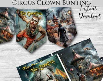 Halloween Veranda Schild Banner - Gruseliger Zirkus Clown Dekoration Für Party & Haustür