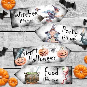 4 Halloween Hexen Party Dekoration Pfeile Zeichen DIGITAL DOWNLOAD