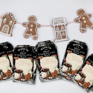 Christmas Hot Chocolate Bar Recipe Tags Digital Download