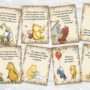 8 Classic Winnie the Pooh ATC Kartenherstellung Tags Verzierungen - Digital Download
