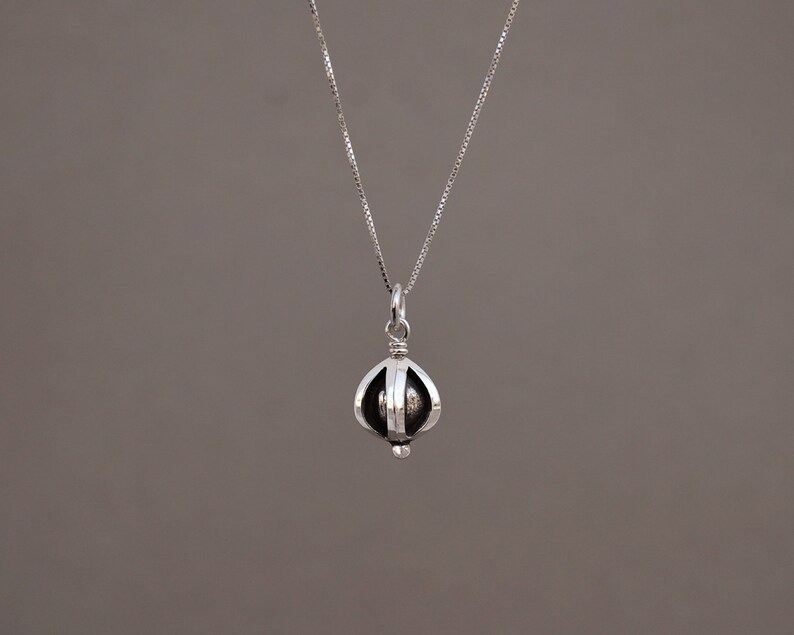 Small unique charm Sterling silver necklace geometric pendant