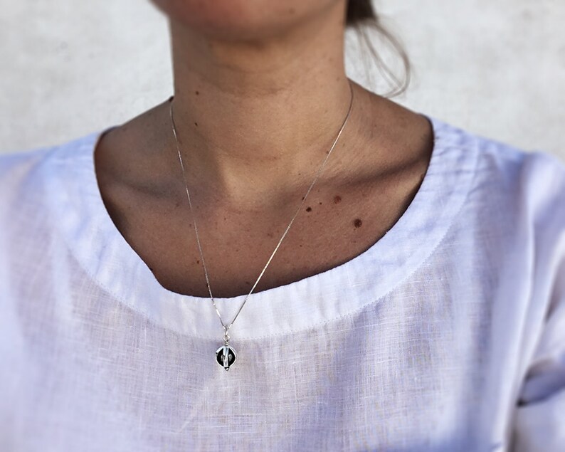 Small unique charm Sterling silver necklace geometric pendant