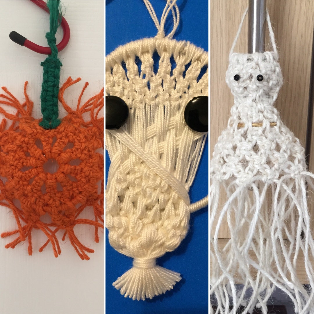 3 in 1 Halloween Wall Hanging Macrame Patterns, Ghost Tree Decorations