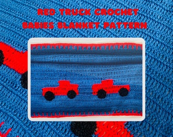 Red truck Easy babies crochet blanket pattern, Beginner's Crochet PDF pattern, Baby shower make your own gift, Dog blanket, Cot blanket