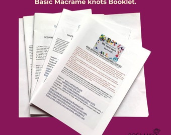 Basic Crochet, Embroidery stitches booklet, Basic Macrame knots booklet with free pattens, Beginner's