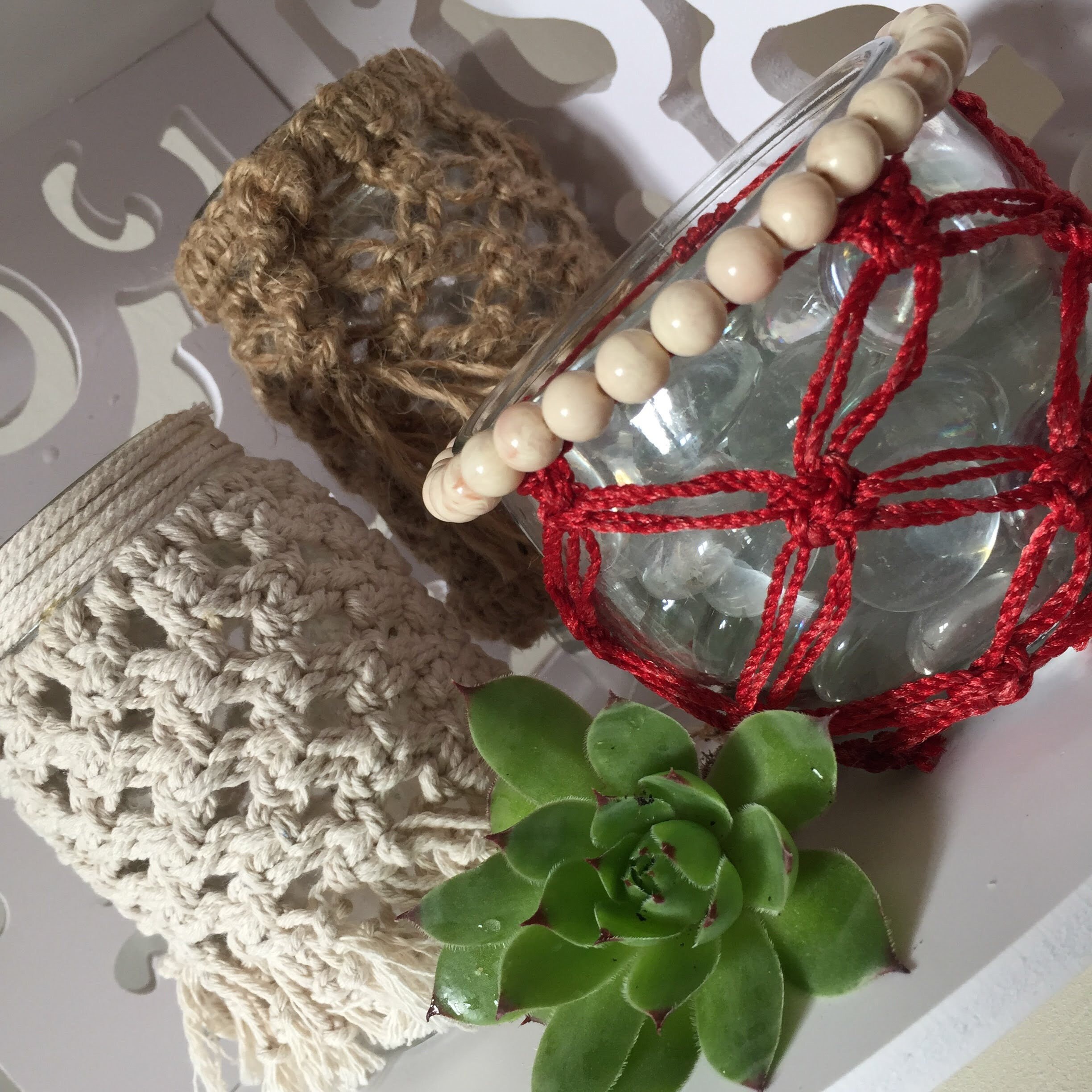 Boho Wine Bottle and Candle Holder Covers Macrame Patterns Etsy UK
