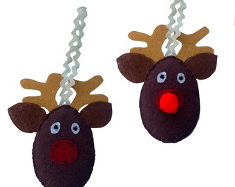 Reindeer easy soft felt toys patterns tutorial, Snow themed baby shower, Winter hens party hanging garland, Forest nursery Christmas decor