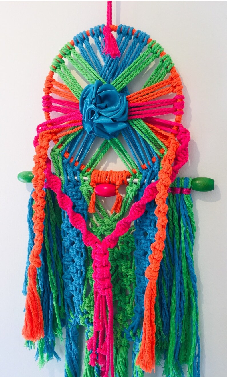 Macrame Rainbow Festival Wall Hanging Art Pattern Nursery Etsy UK