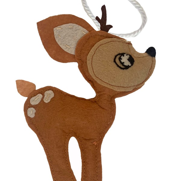 PATTERN ONLY Darcy Deer sewing pattern,  Forest Deer Nursery Mobile, Christmas Deer hanging ornament, Felt toy nursery decor, Woodland decor