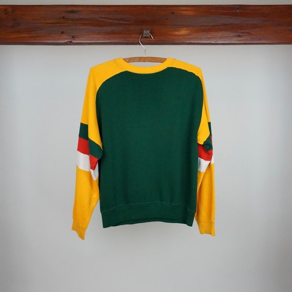 Yellow Green Color Block Crewneck Sweatshirt - image 1