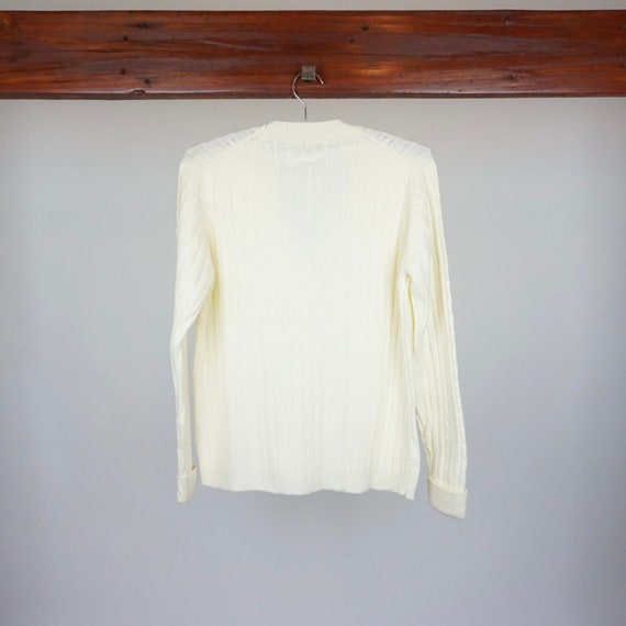 Cream Knit Cardigan Sweater - image 2