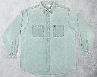 Carhartt Green Faded Button Up