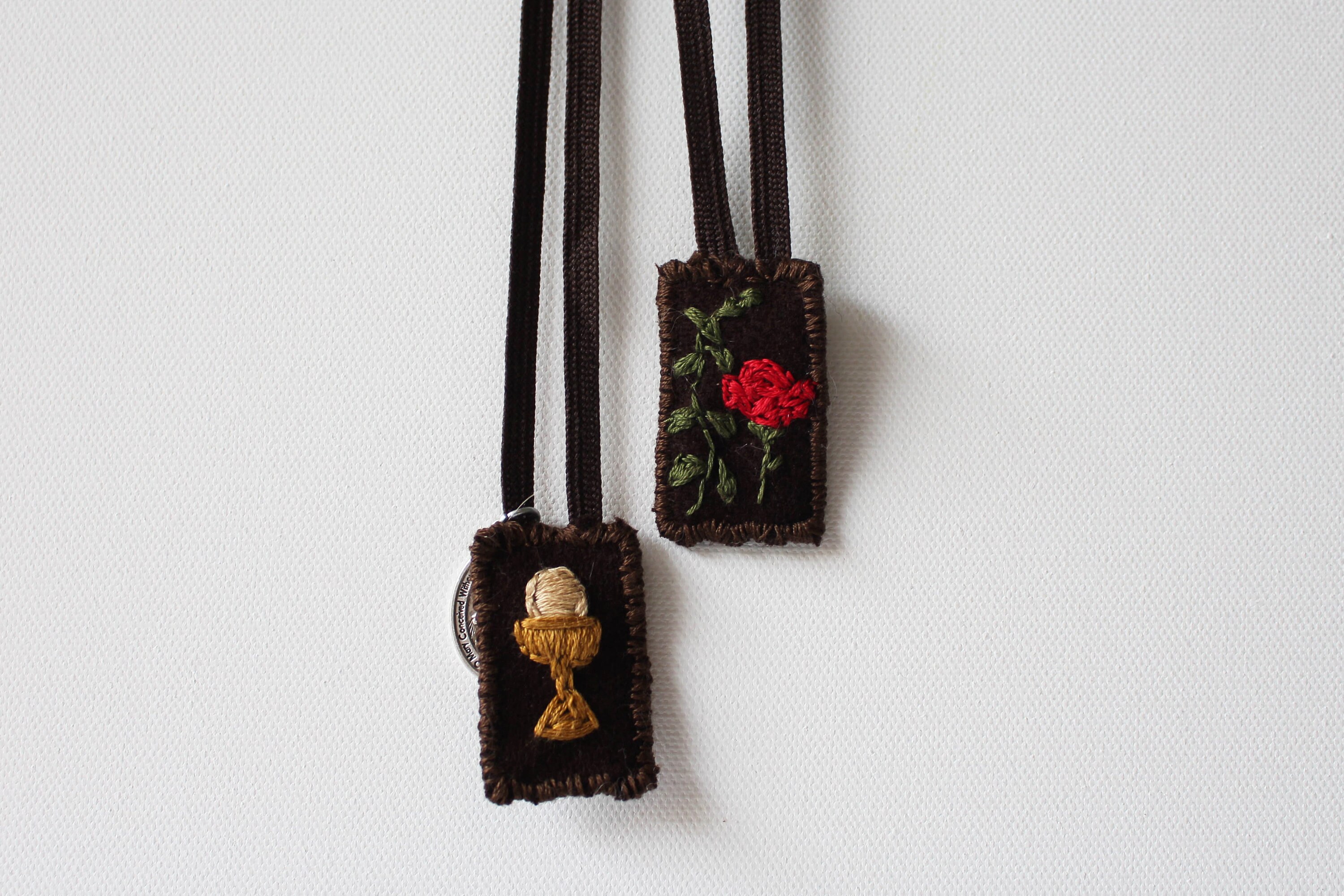 St. Dominic Brown Wool Scapular – 100% Wool, Handmade In USA