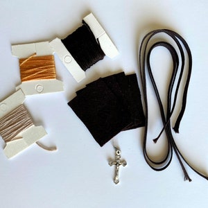 DIY Brown Scapular Kit, Catholic Scapular, Brown Scapular, Catholic gift, Scapular devotion, Catholic devotion, Catholic embroidery