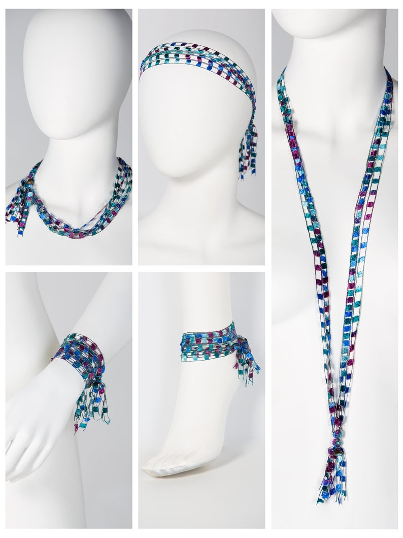 Multipurpose Bracelet Scarf. Necklace Hair Scarf Bracelet Etsy