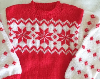 Red Snowflake Jumper 4-5 year old