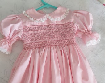 Pink Handsmocked Dress 12-18 month