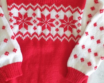 Red Snowflake Jumper 4-5 year old