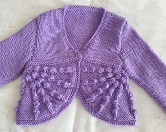 Hand Knitted Baby Girl Cardigan 4-6 months