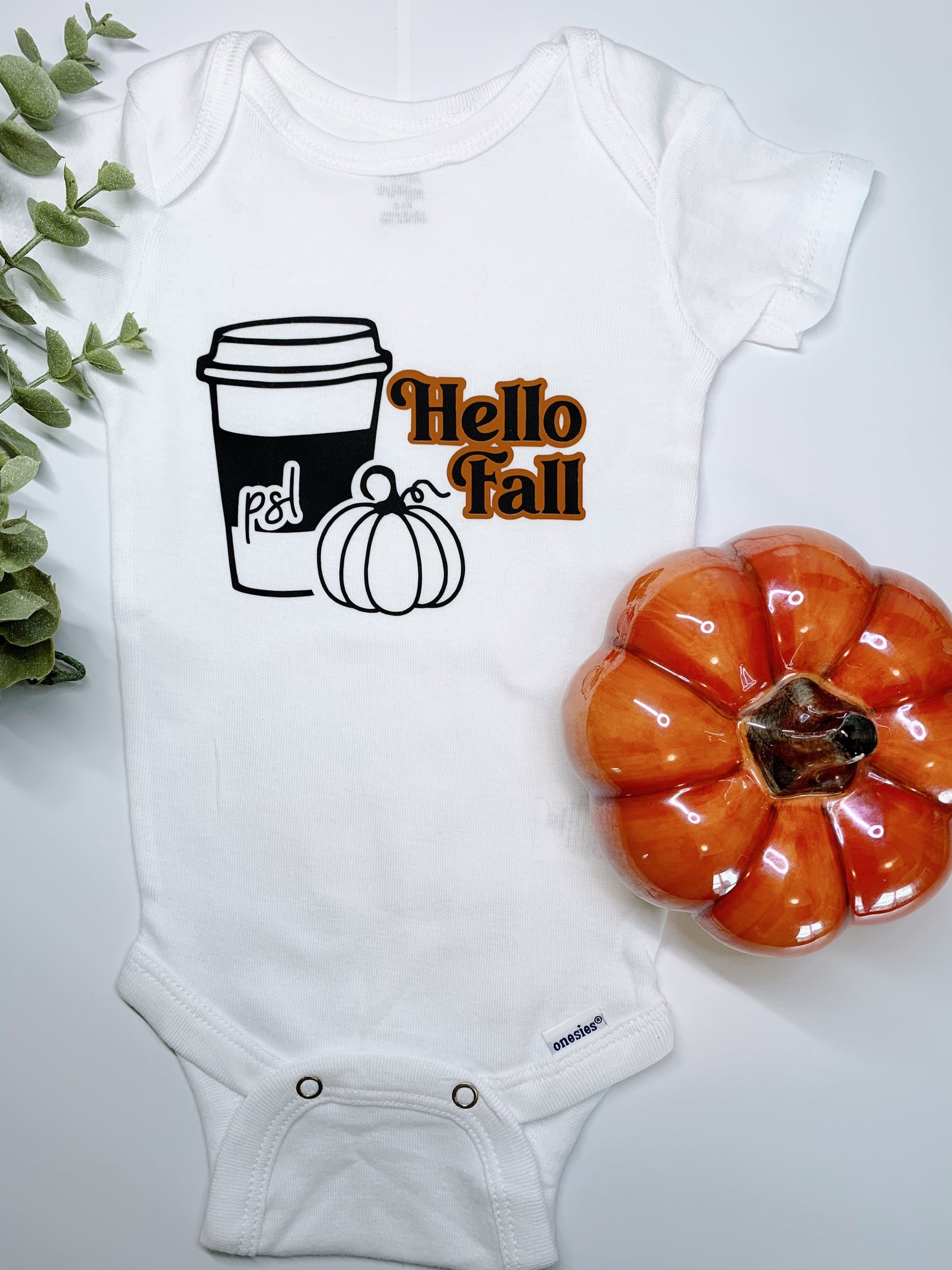 PSL hello fall onesie baby spice onesie autumn bodysuit PSL Etsy
