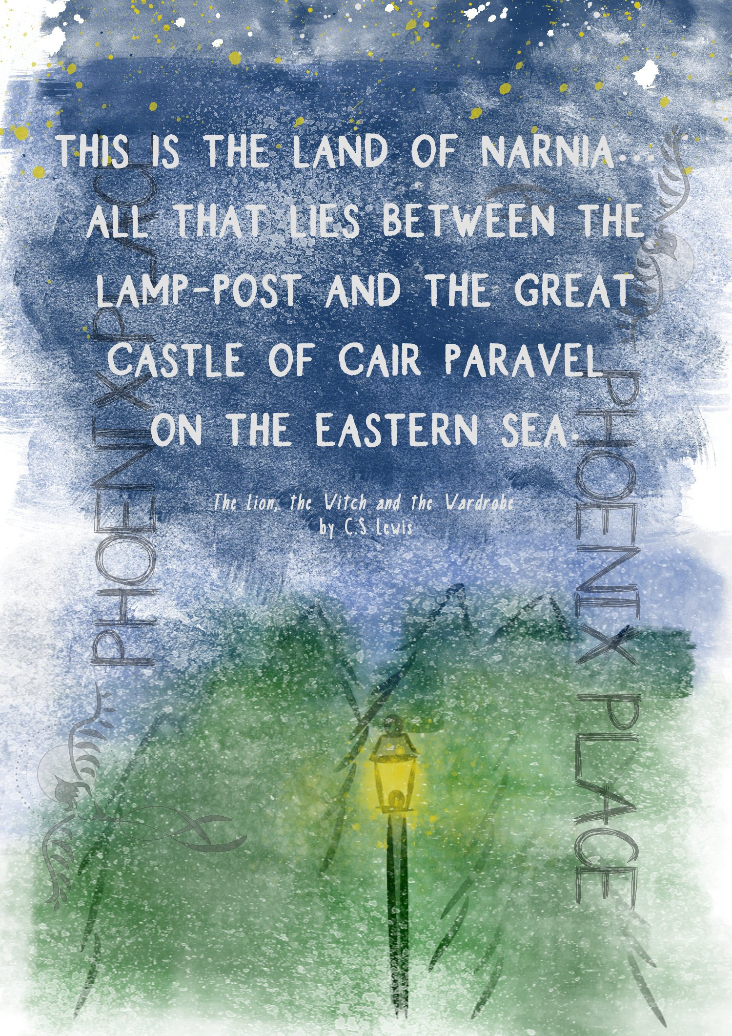 The Land of Narnia print (Digital Download) C. S. Lewis Quote, image size:1500x2122