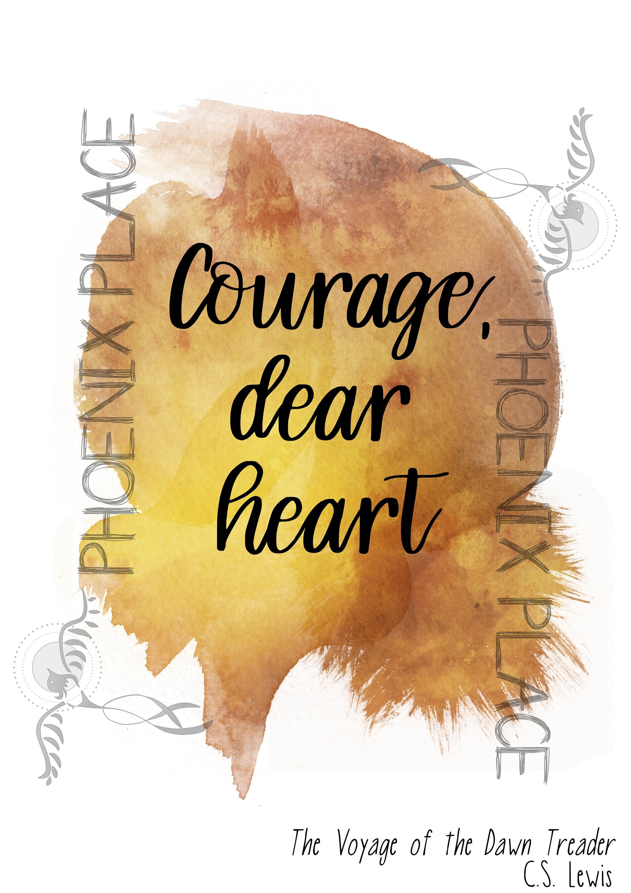  Courage Dear Heart Aslan Quote Sticker - CS Lewis Sticker for  Hydroflask - Narnia Laptop Decals - Christian Book Lover Gift - Fantasy  Literature Great Quotes : Handmade Products