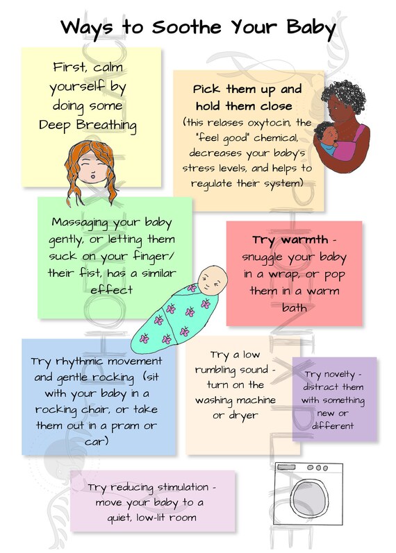 Ways to Soothe Your Baby Postcard | Etsy