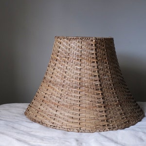 Vintage Rattan Lamp Shade, Vintage Wicker Lampshade image 5