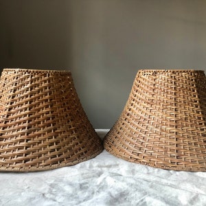 Vintage Rattan Lamp Shade, Vintage Wicker Lampshade