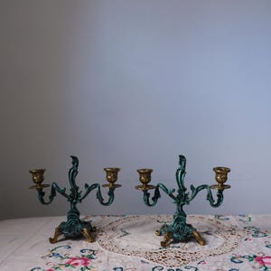 Vintage Brass Candlestick Holder, Vintage Brass Candelabra, 2 Sconce Candelabra, 2 Arm Candelabra
