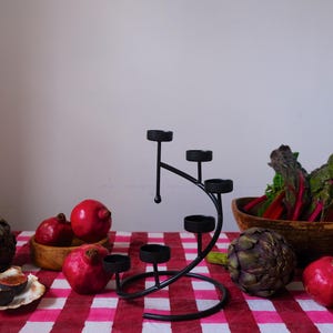 Black Candle Holder, Vintage Candlestick Holder