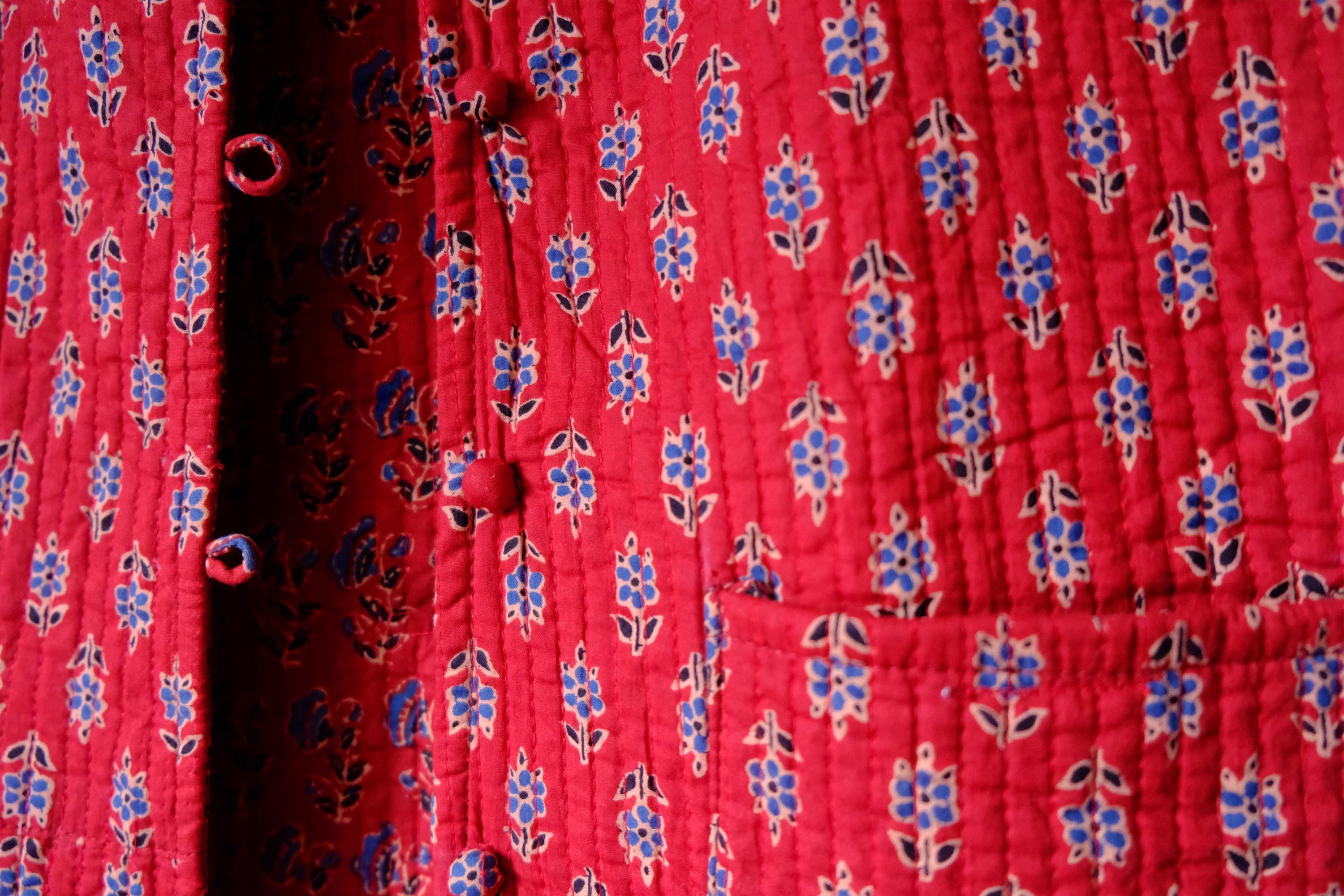 ヴィンテージカンタベスト：リバーシブルパッチワーク