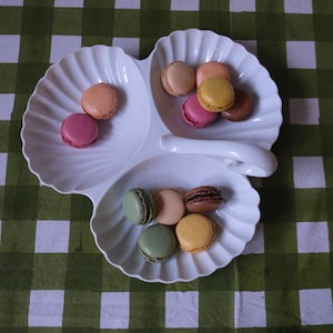 Vintage French Scallop Dish, Vintage Scallop Plates, Porcelain Shell Dish