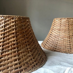 Vintage Rattan Lamp Shade, Vintage Wicker Lampshade image 2