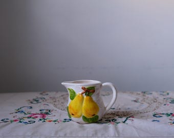 Vintage Ceramic Jug: Pear Design Milk Jug