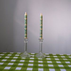 Vintage Glass Candlestick Holders, Vintage Pressed Glass Candlestick Holder