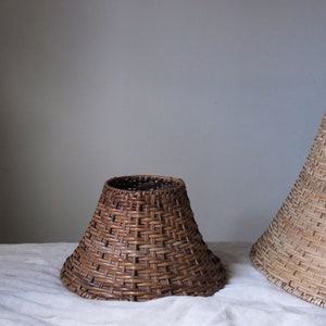 Vintage Rattan Lamp Shade, Vintage Wicker Lampshade image 4