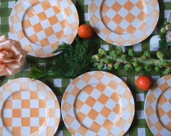 Gingham Plate, Meat Plate Tableware, Serving Platter, Transferware