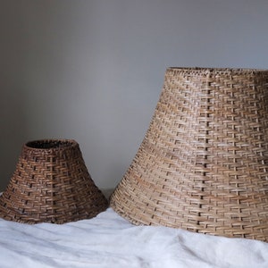 Vintage Rattan Lamp Shade, Vintage Wicker Lampshade image 7