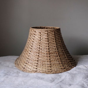 Vintage Rattan Lamp Shade, Vintage Wicker Lampshade image 6