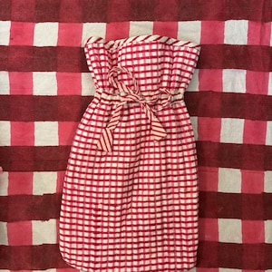 Blockprinted Hot Water Bottle, Gingham Hot Water Bottle, Kantha Quilted Blockprint Hot Water Bottle, Heat Pack Sleeve