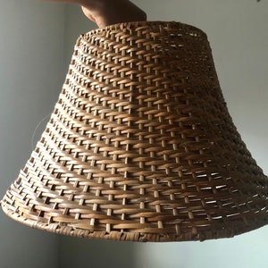 Vintage Rattan Lamp Shade, Vintage Wicker Lampshade image 3